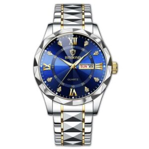 BINBOND Men’s Luxury Stainless Steel Watch Blue